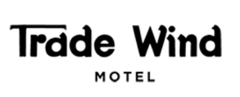 Trade Wind Motel logo in black text on a white background.