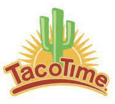 Tacotime logo with a cactus and sunburst background.