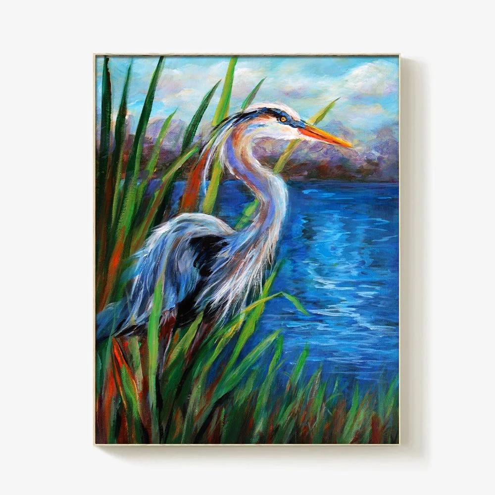 Blue Heron in the Marsh
