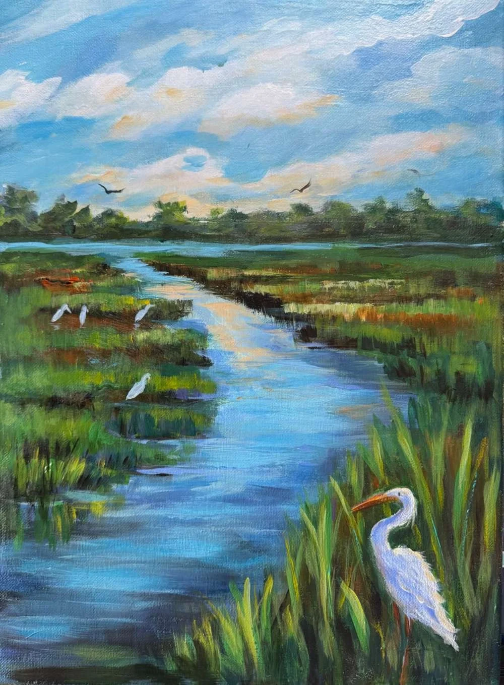 Egrets Haven in the Marsh