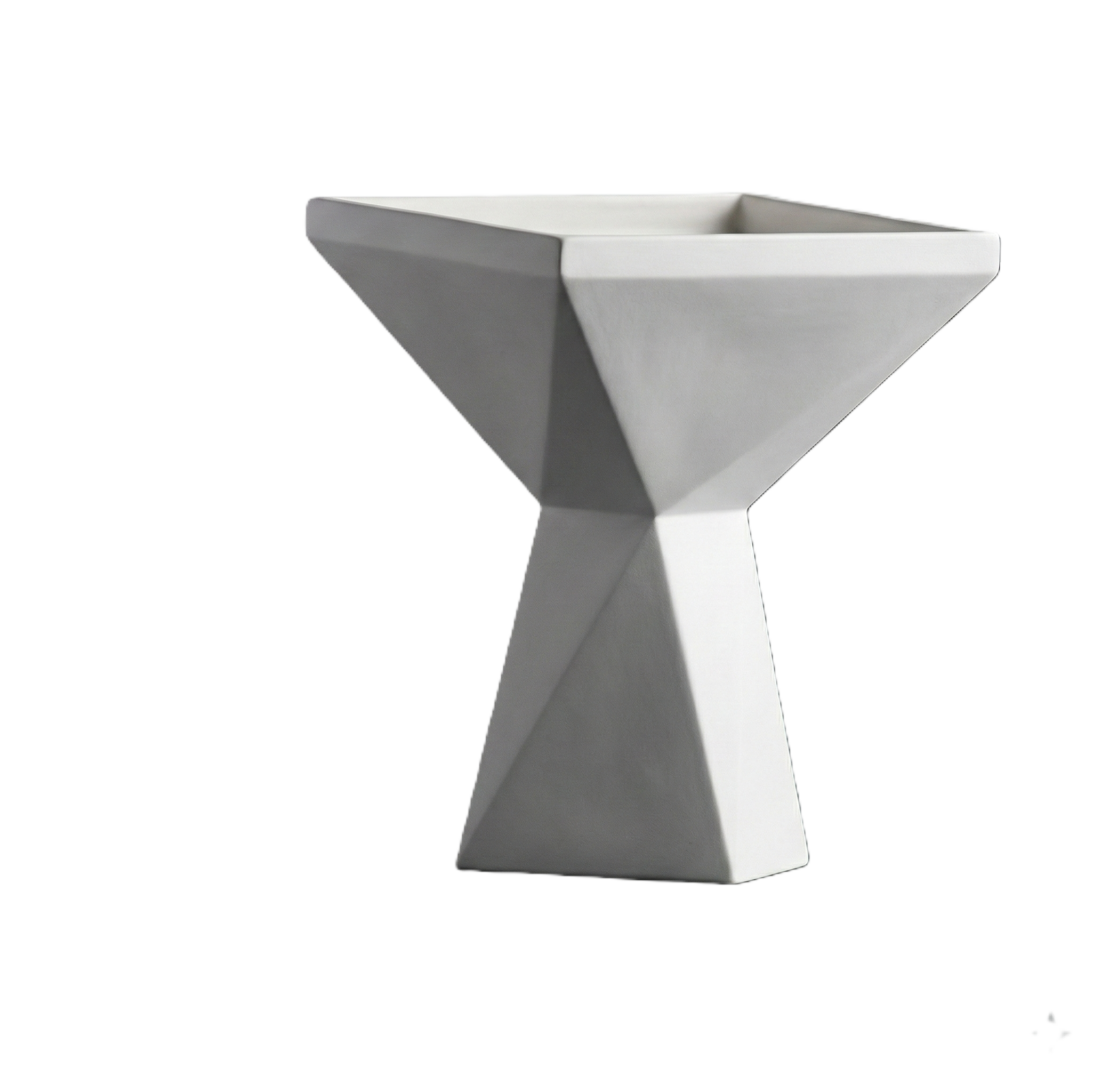 Fioriera alta bianca di design Capital, vaso geometrico moderno e luminoso per interni eleganti e stile scandinavo