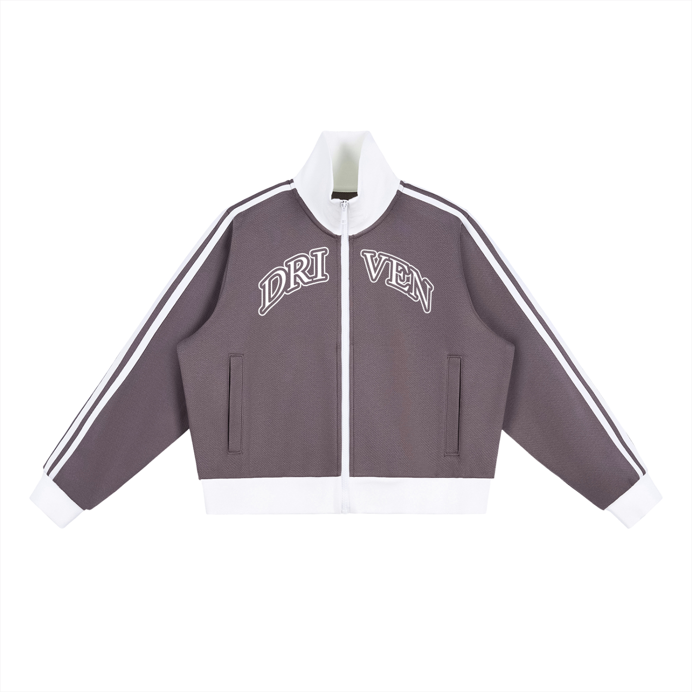 Driven Stripe Cropped Track Jacket