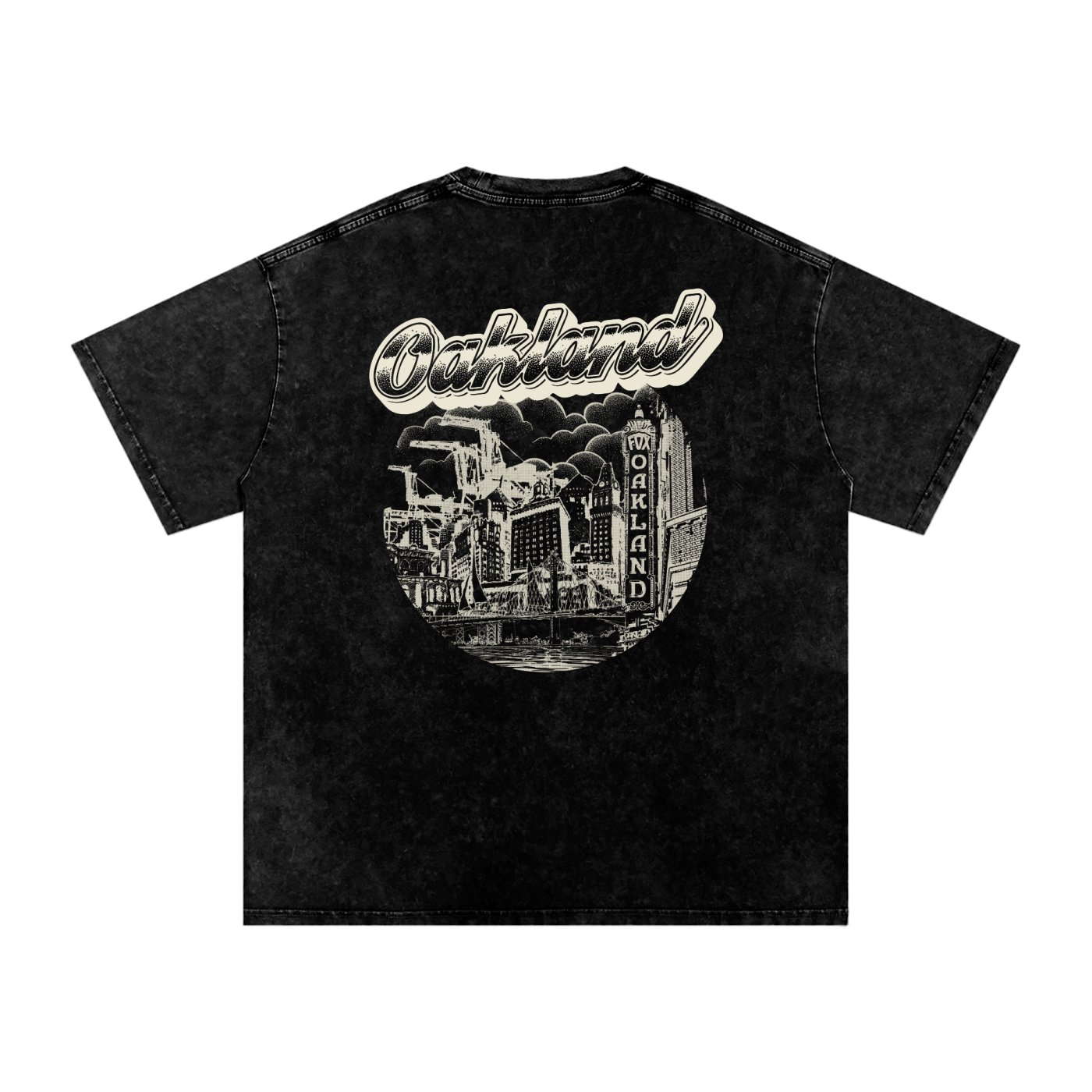 Snow Washed Oversized Cotton T-Shirt