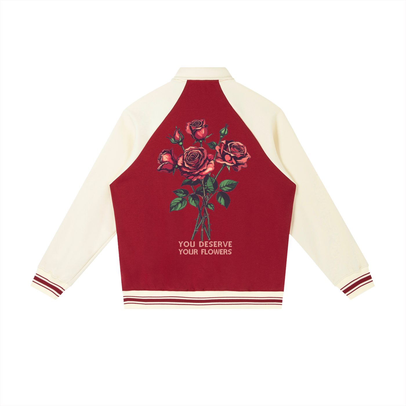 Flowers Raglan Baseball Jacket