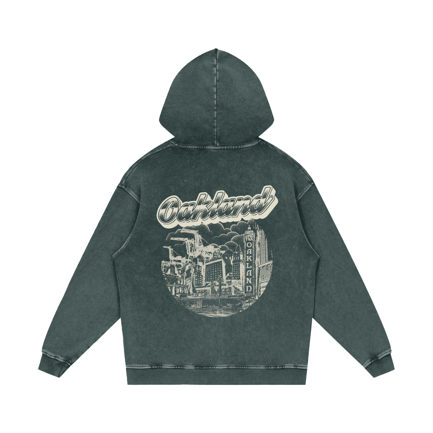 Oakland Washed Loose Cotton Hoodie