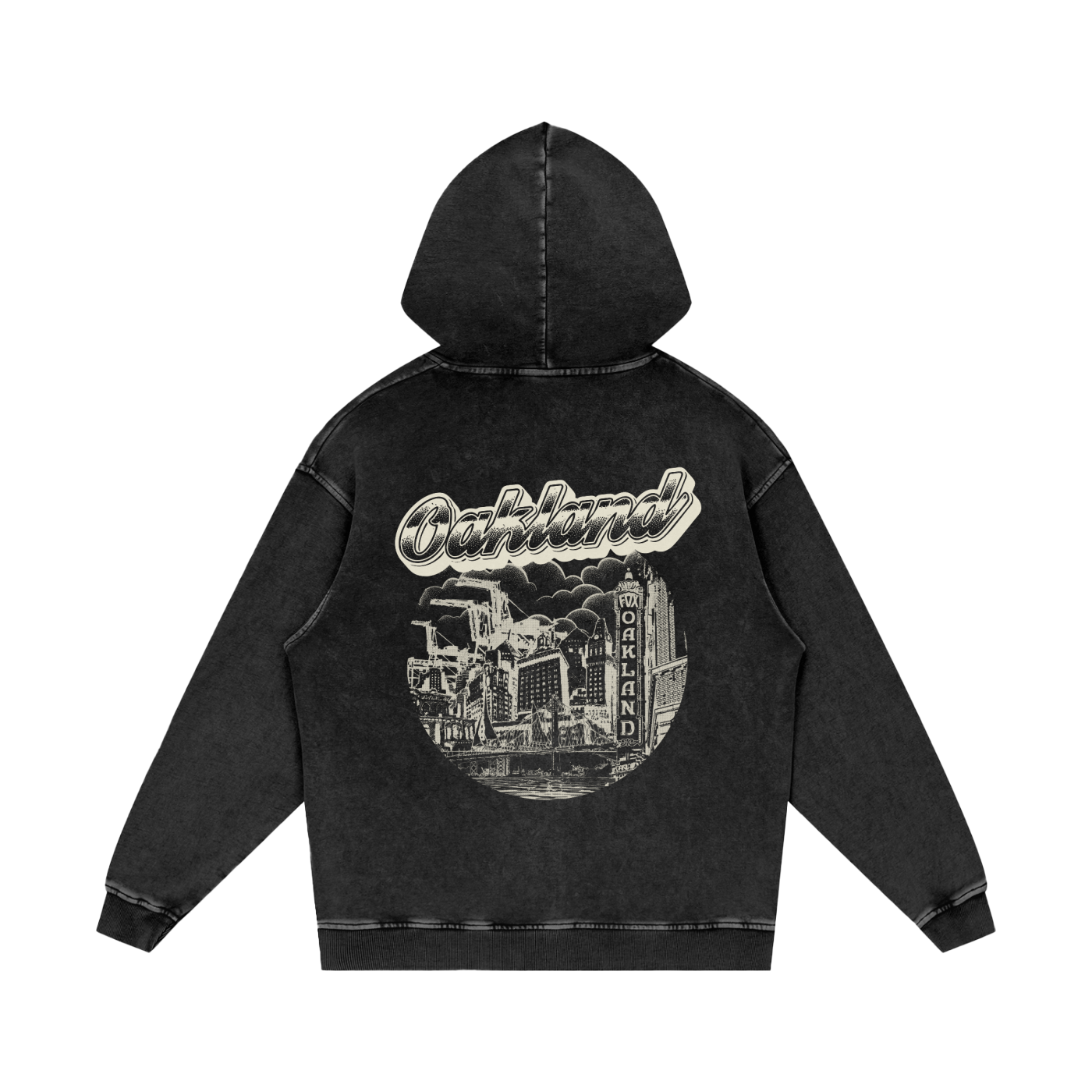 Oakland Washed Loose Cotton Hoodie