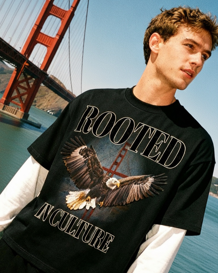 Rooted Eagle Layered Cotton Shirt