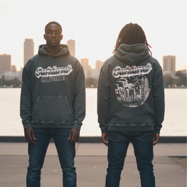 Oakland Washed Loose Cotton Hoodie