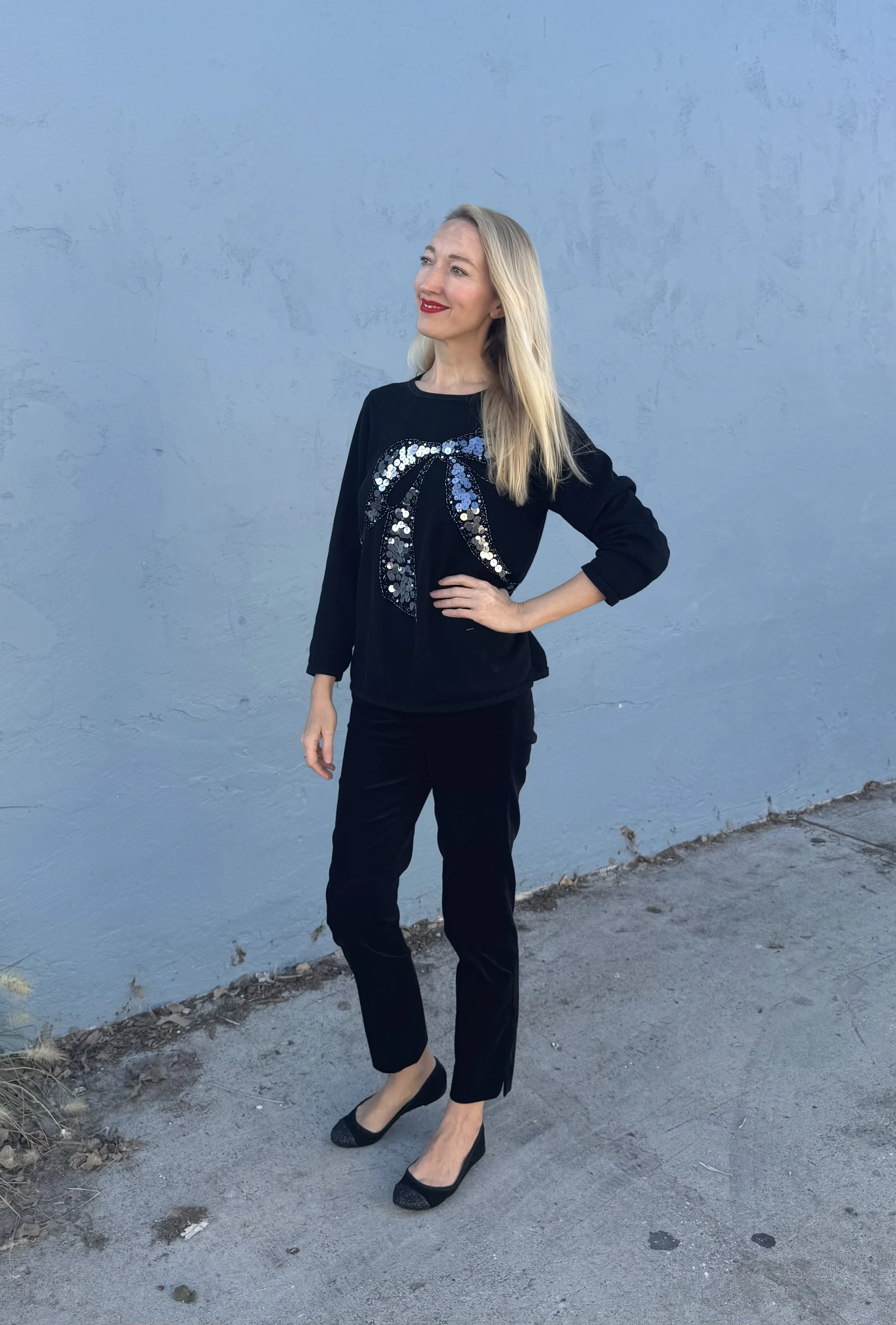 Tops in Texture: Black Paillettes