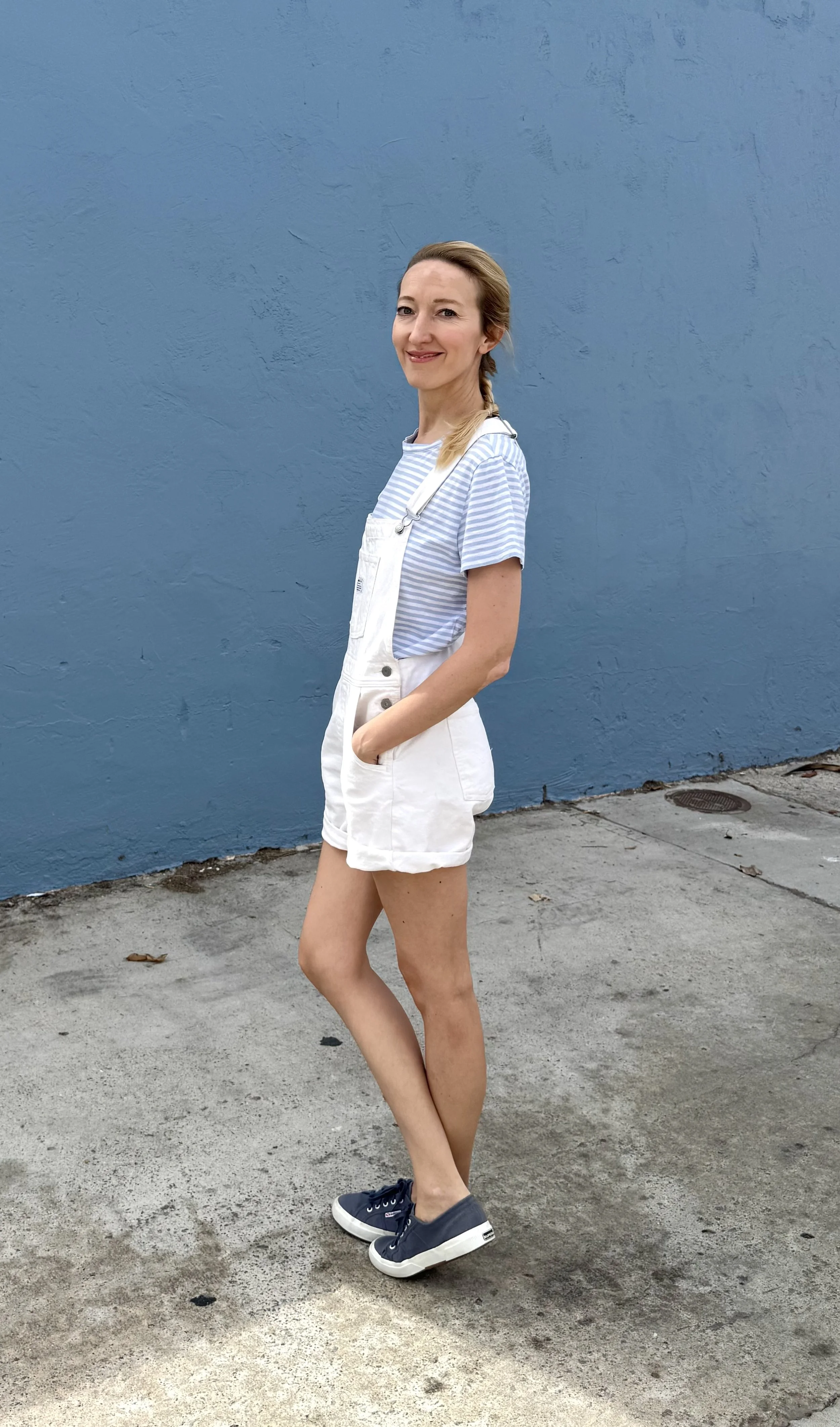 The Denim Dozen: White Denim Overalls