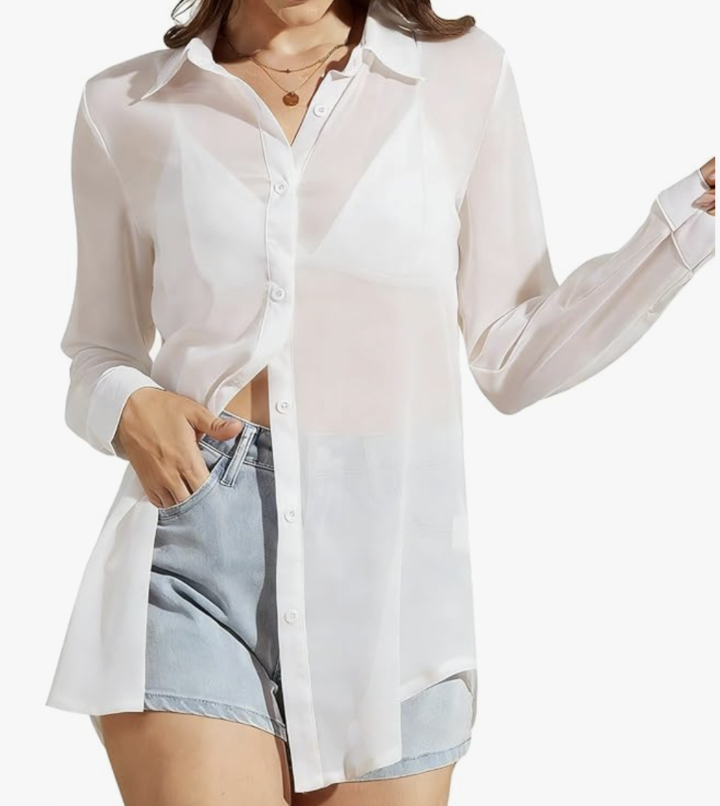 Sheer white blouse