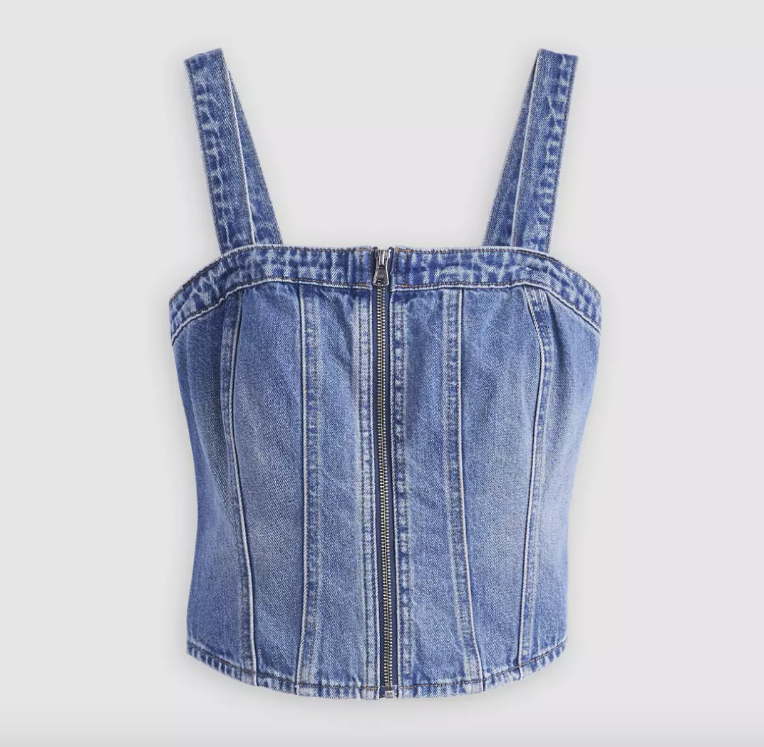 denim corset top