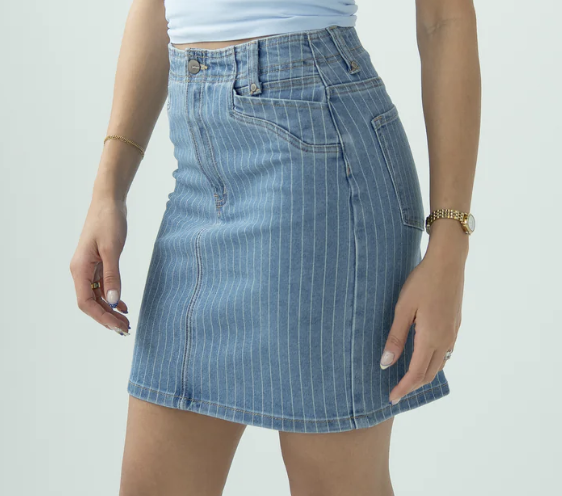 stripe denim skirt