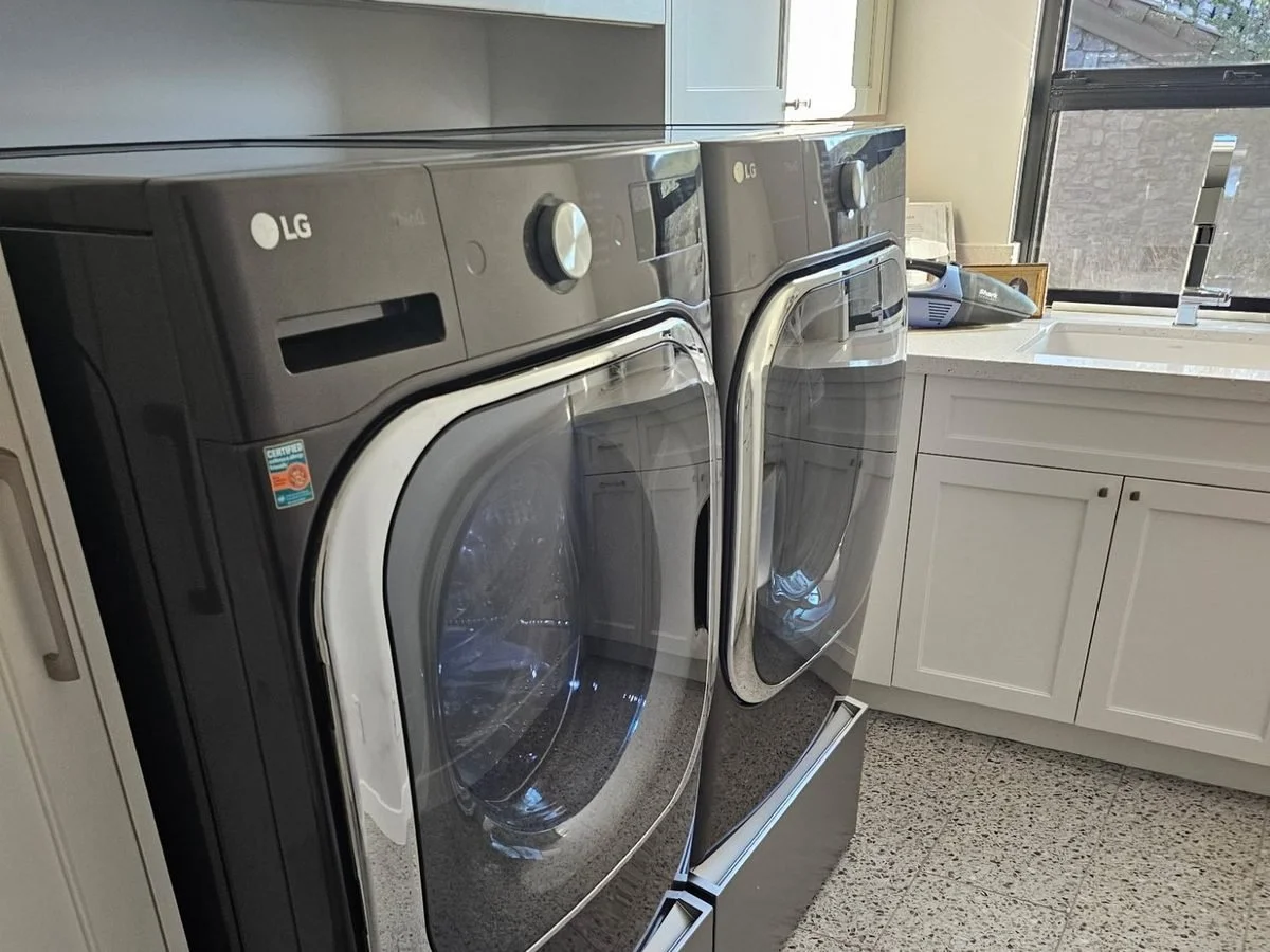 LG washer and dryer installed in a Phoenix laundry room