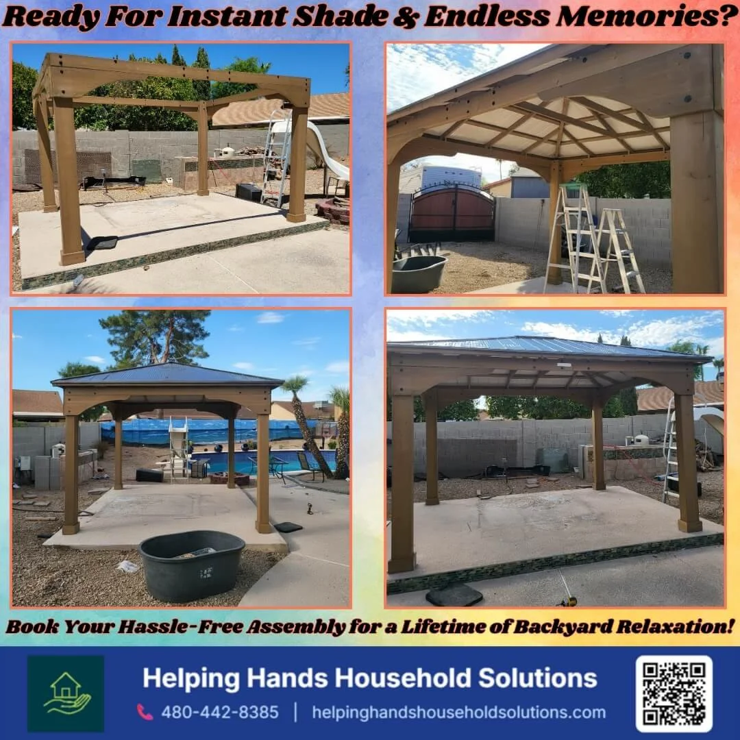 This gazebo went from a pile of boxes to a backyard centerpiece in one afternoon. Our valued client couldn't be happier.