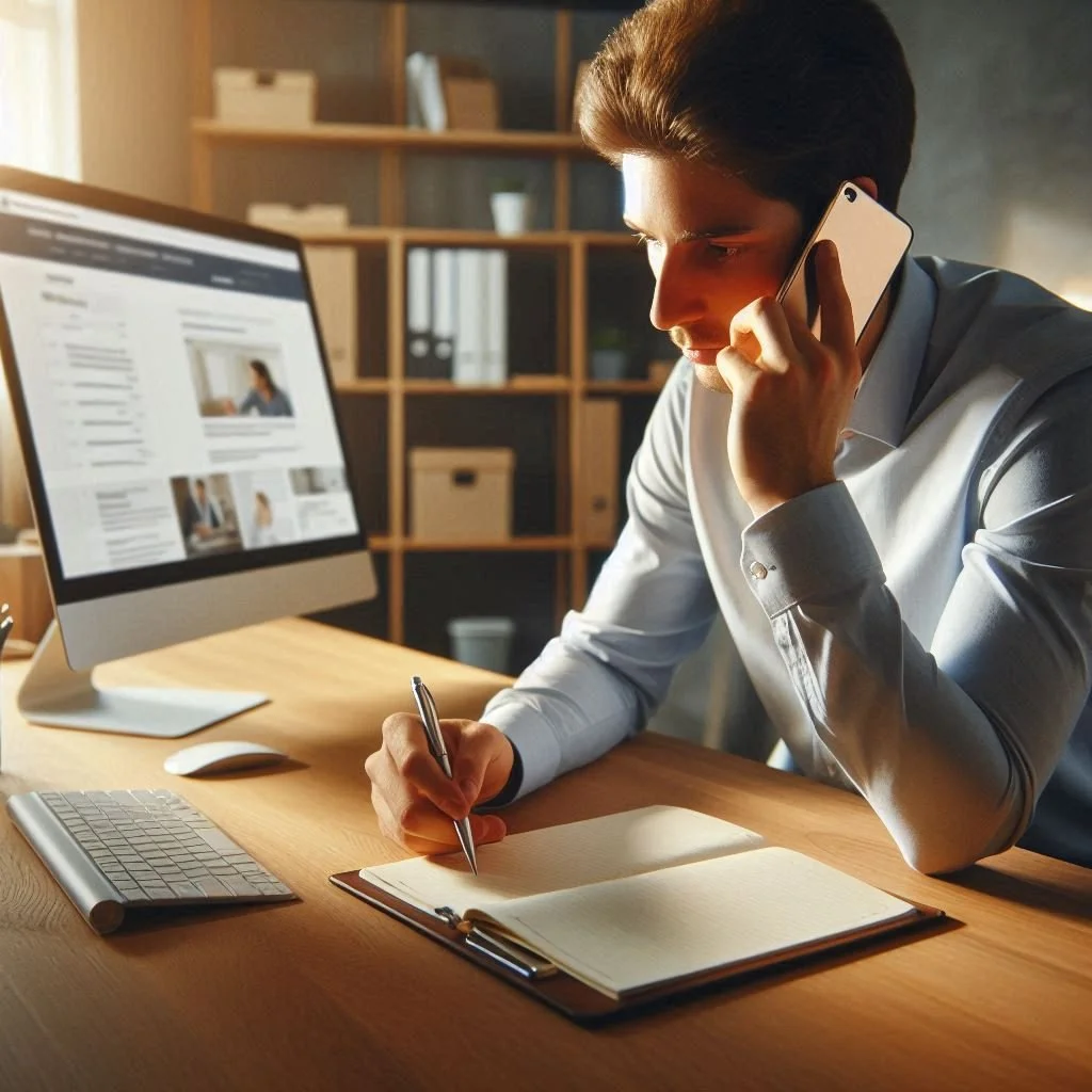 Customer on phone contacting Helping Hands Household Solutions in Phoenix for professional home service support