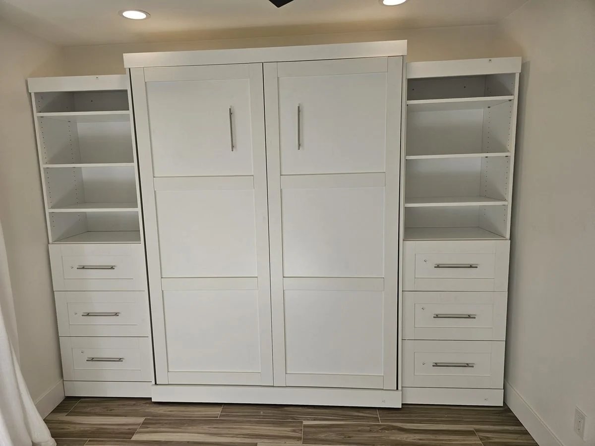 Murphy bed wall unit with built-in bookcases assembled in Phoenix
