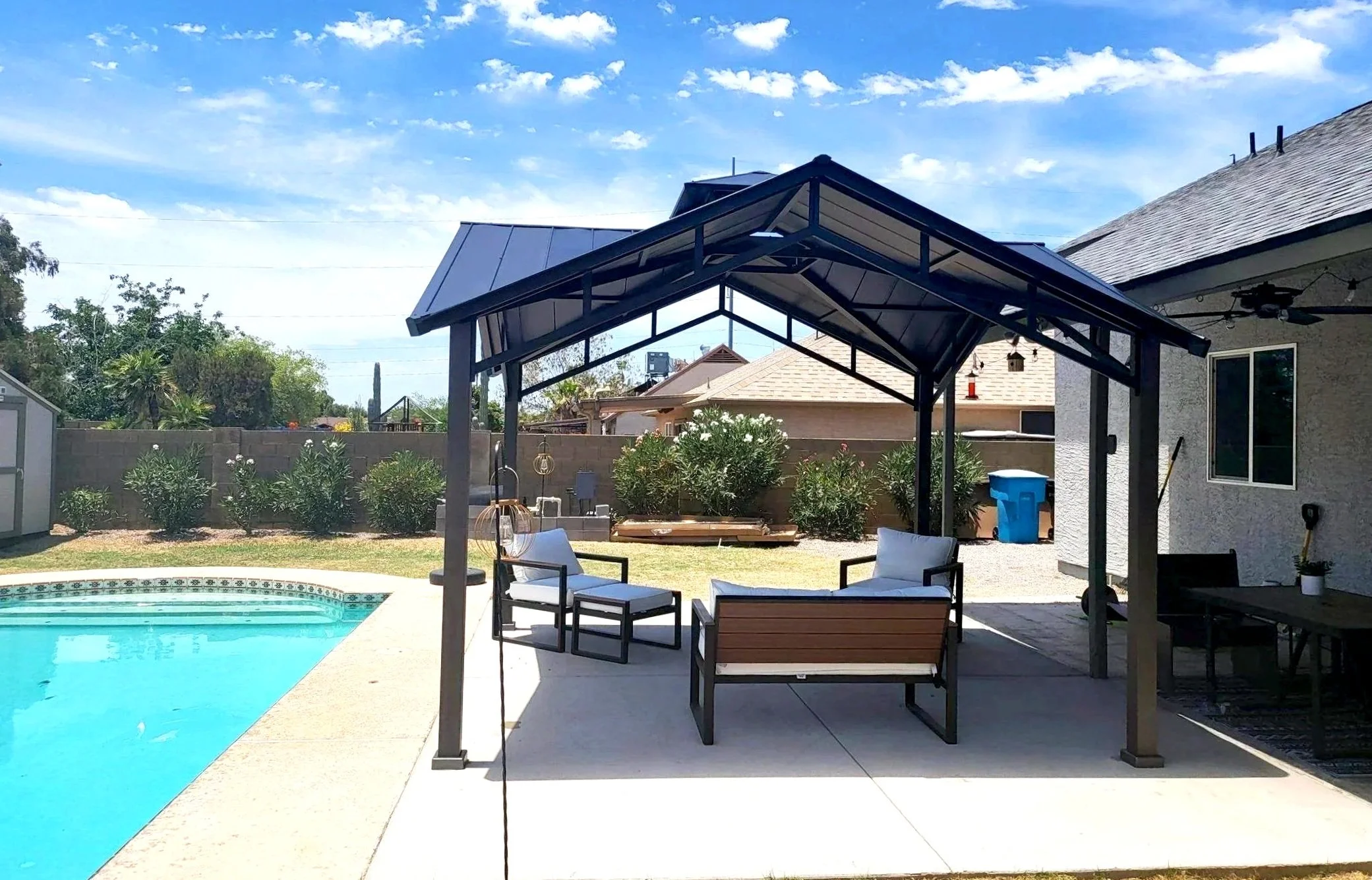Completed gazebo assembly project by Helping Hands in Phoenix
