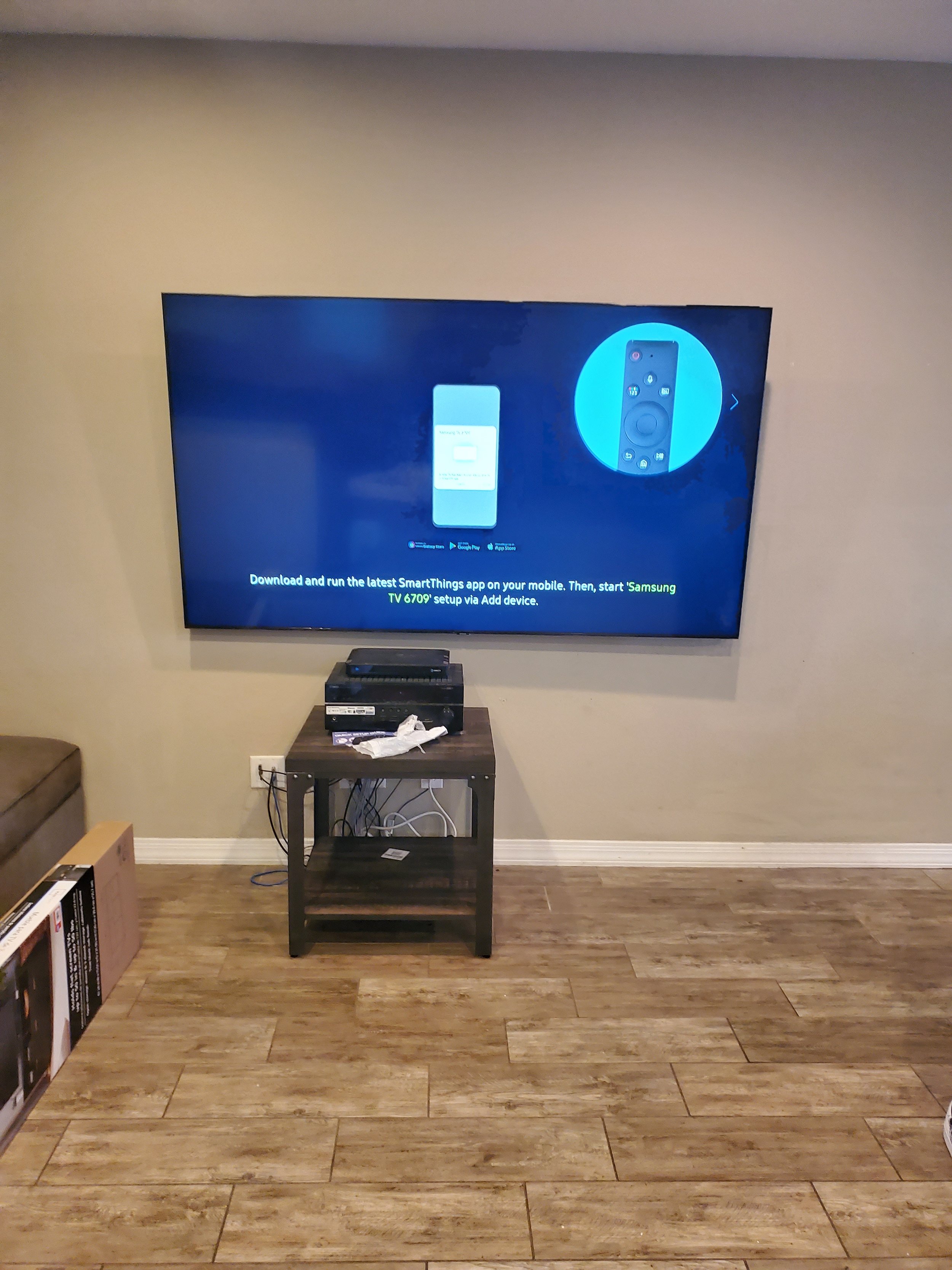 Large TV professionally mounted on drywall in Phoenix, delivering reliable installation and enhanced entertainment space.