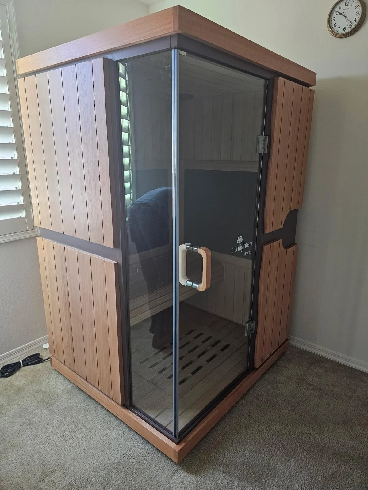 Sunlighten 2-person infrared sauna assembled in a Chandler, AZ home