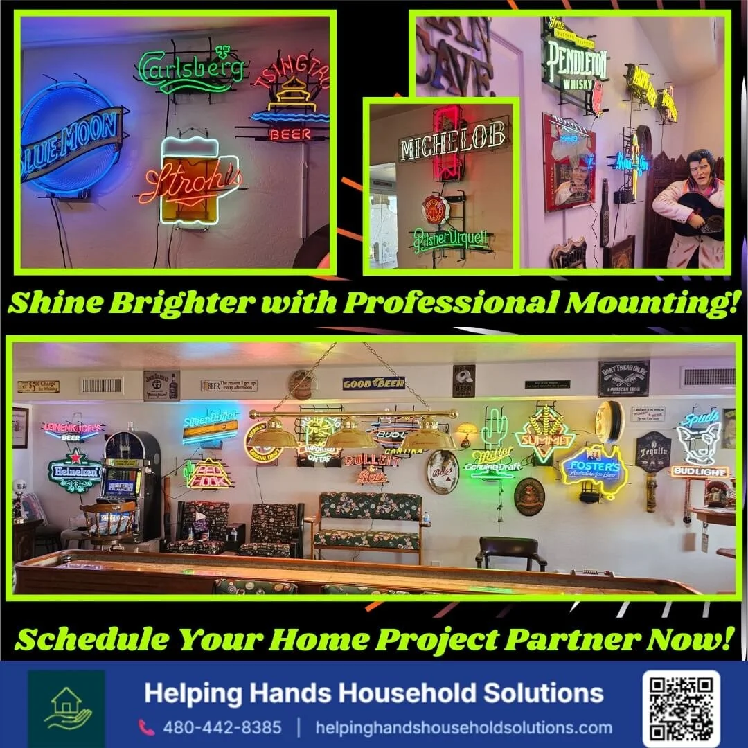 Premium Man Cave Displays, Sports Memorabilia Mounting & Custom Wall Installations: 

Transform your space into the ultimate fan zone, home theater, or hobby room. We specialize in secure, heavy-duty stud anchoring for jersey shadow boxes, custom gui