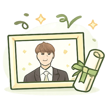 illustration senior photo in frame