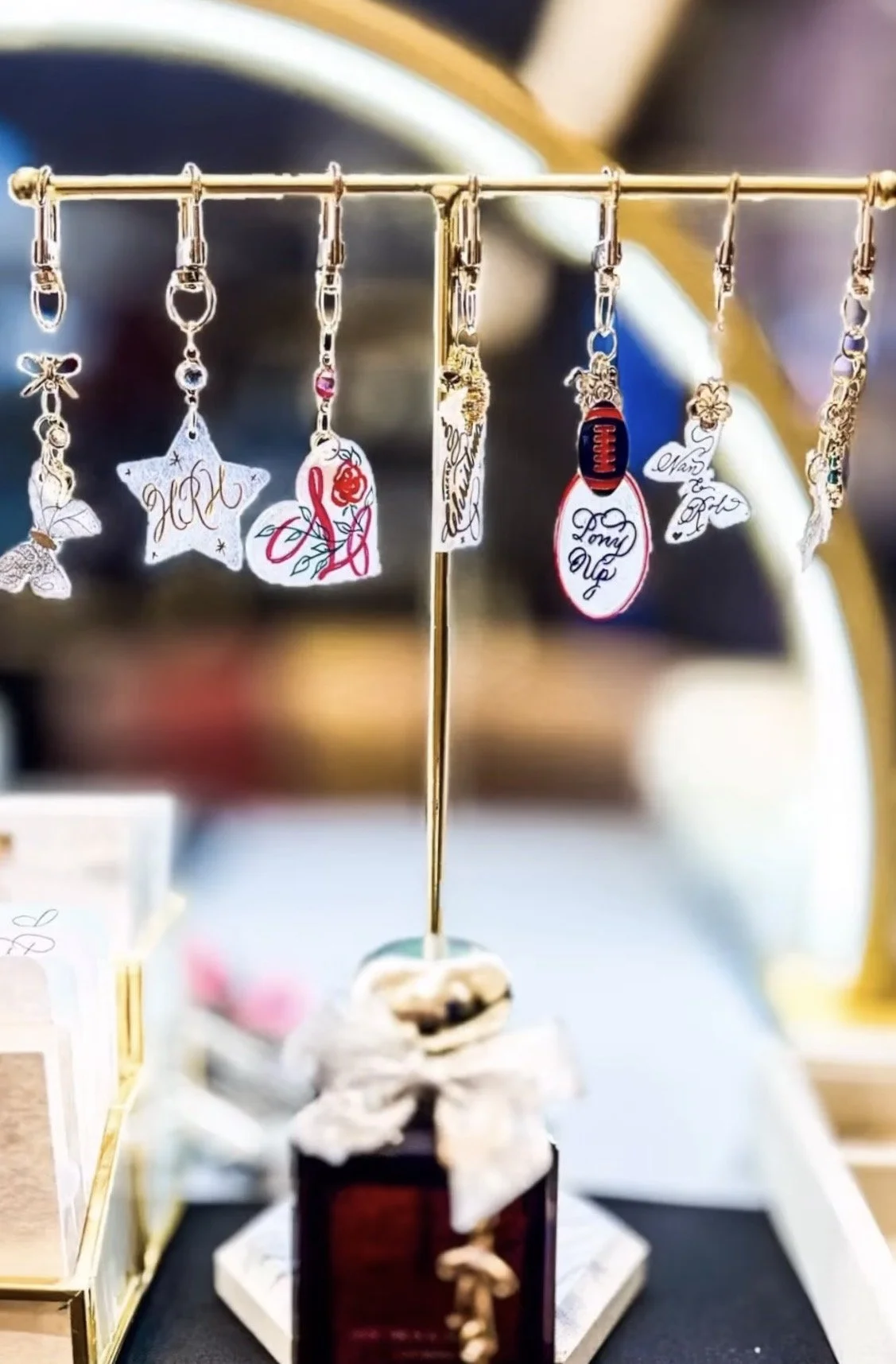 Engraved charms at party in Dallas, TX