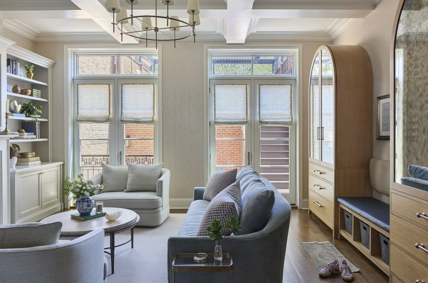beautifully designed living space in Chicago townhome.