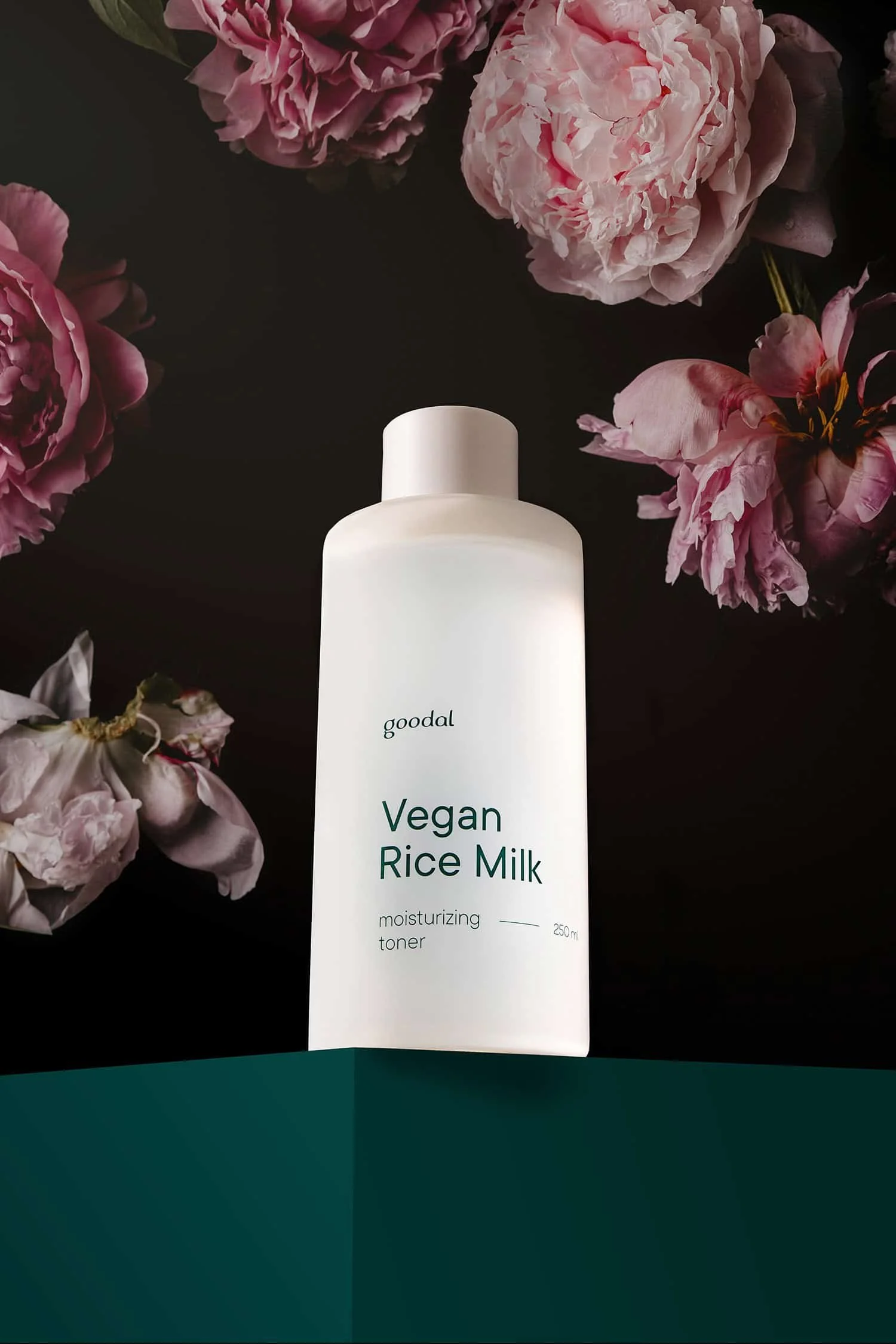 Hero image of Goodal Vegan Rice Milk with flowers in the background