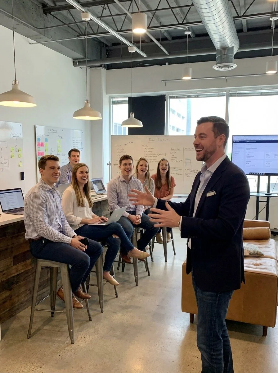 Jeff Rothenberg standing and talking in front of a group of people - executive coach Paradise Valley