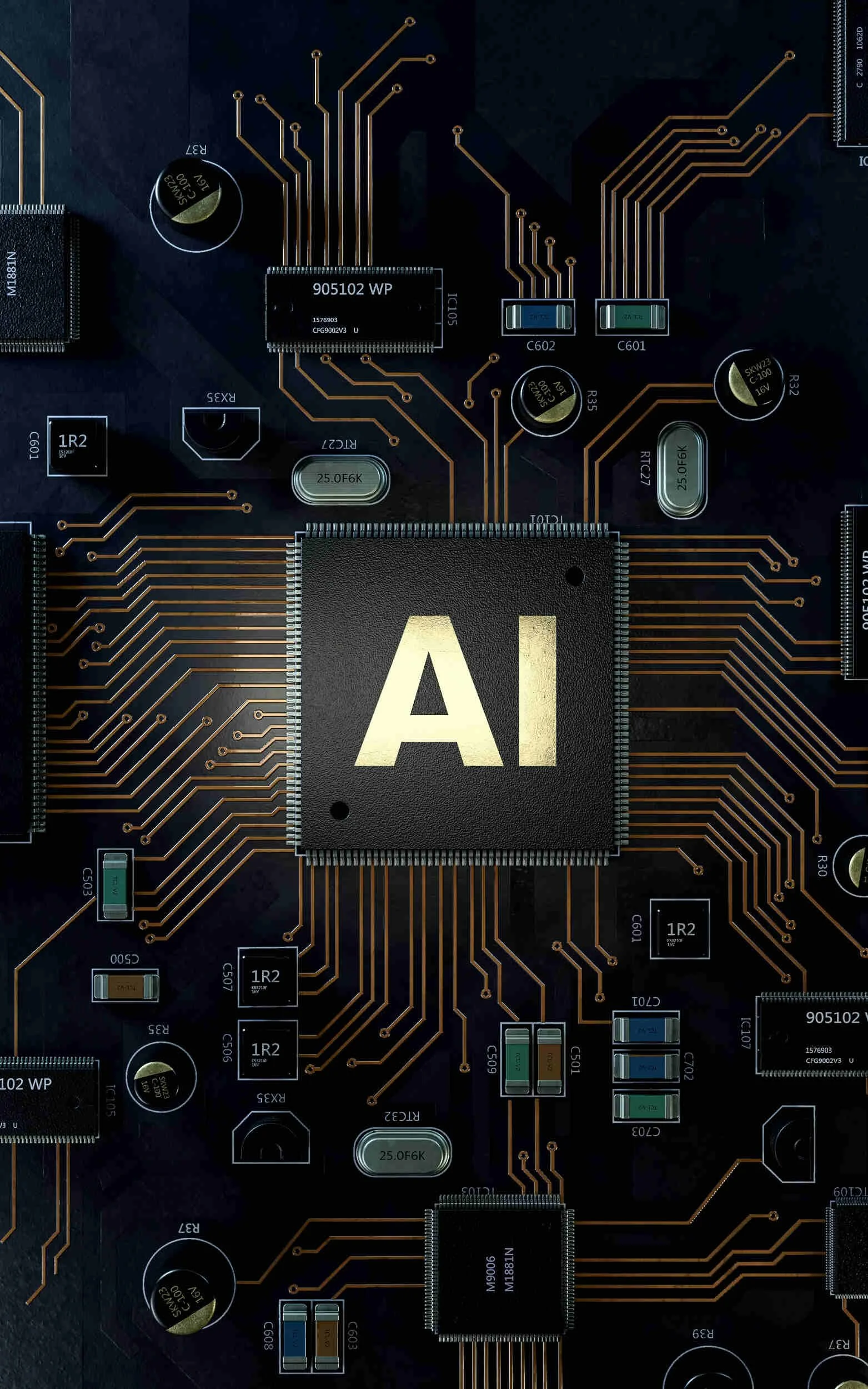A computer chip with AI in the middle - overqualified for a job