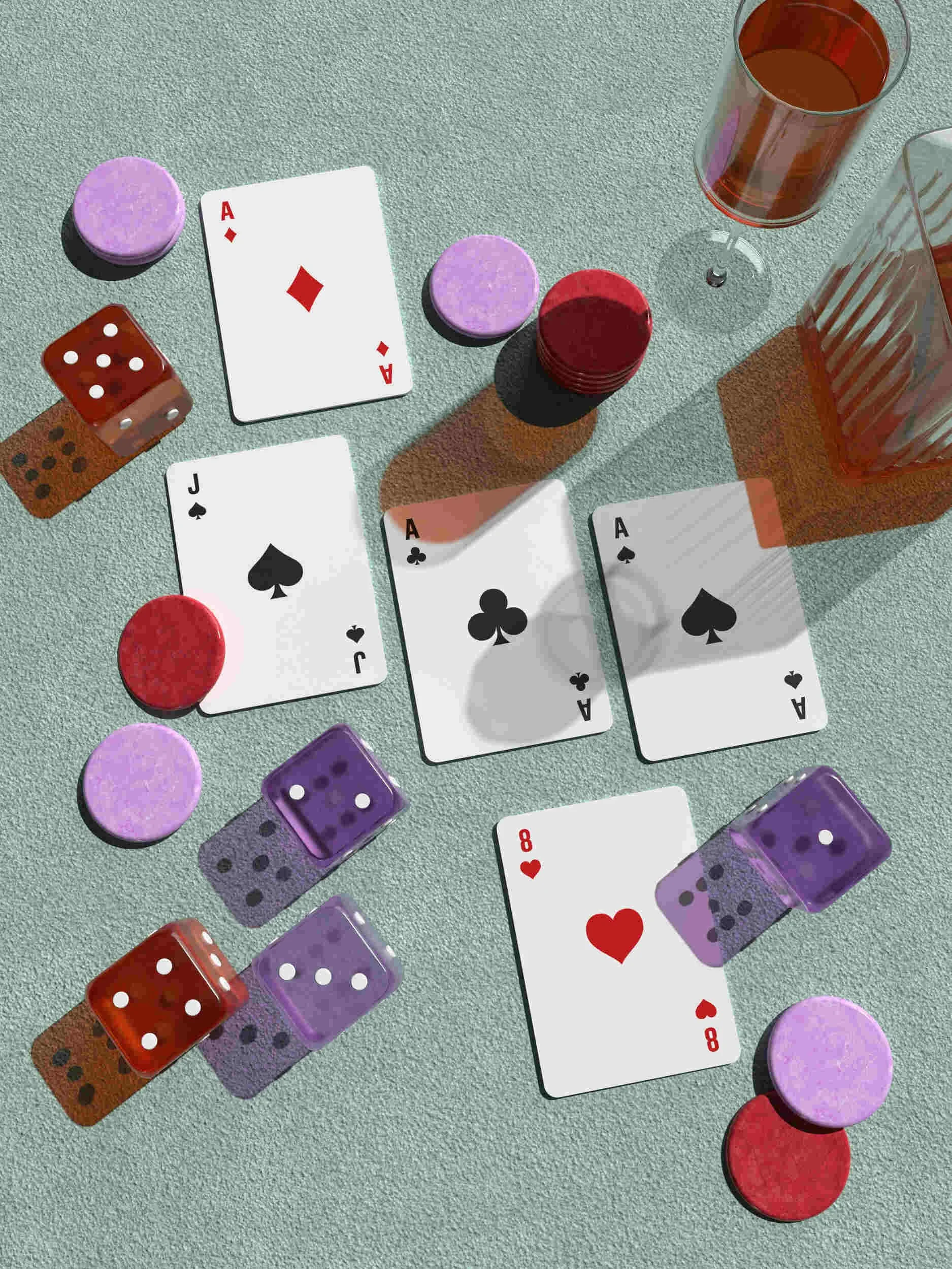 Poker cards and dice on a surface - how to figure out what you actually want