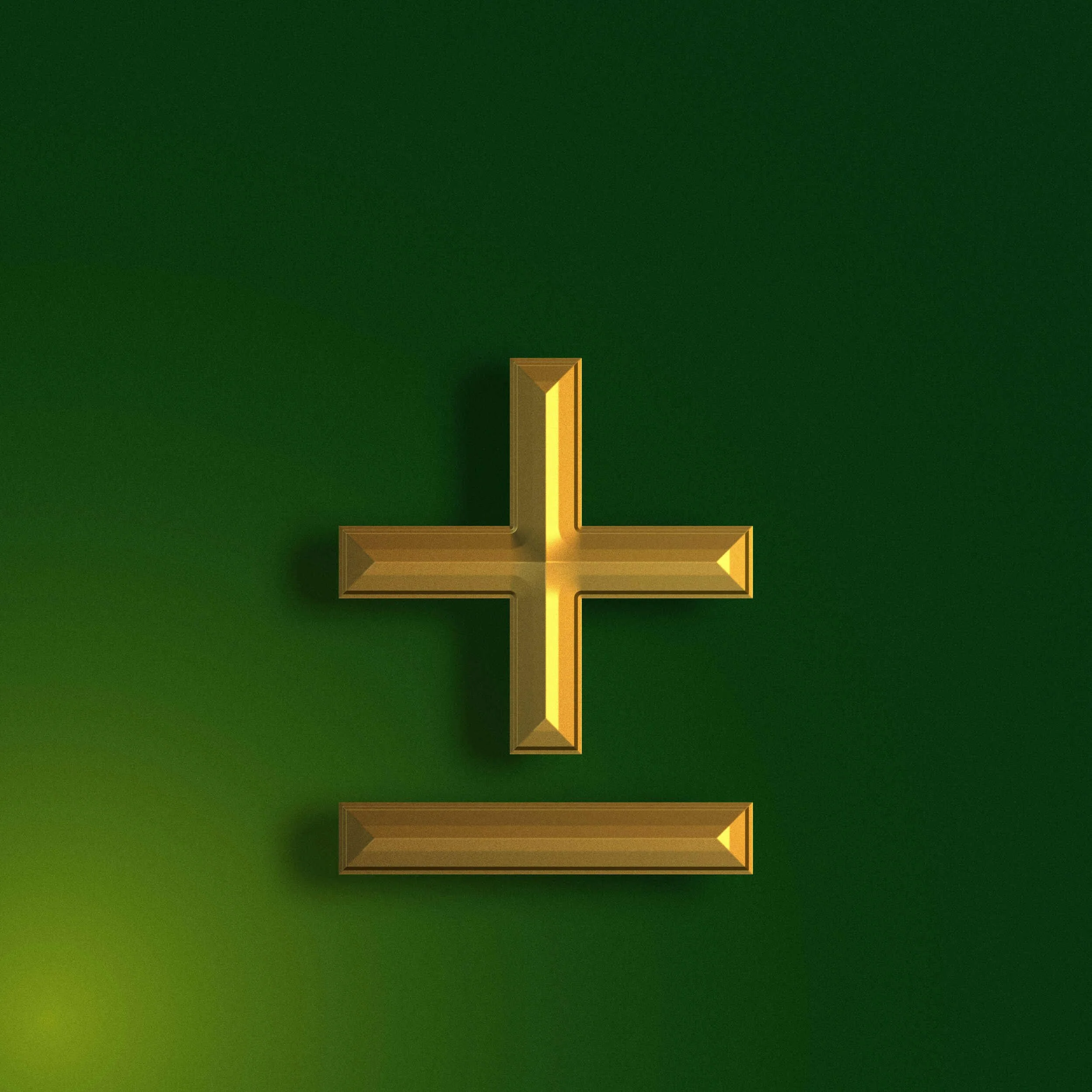 Gold plus minus symbol against a great background - unwritten rules of corporate America