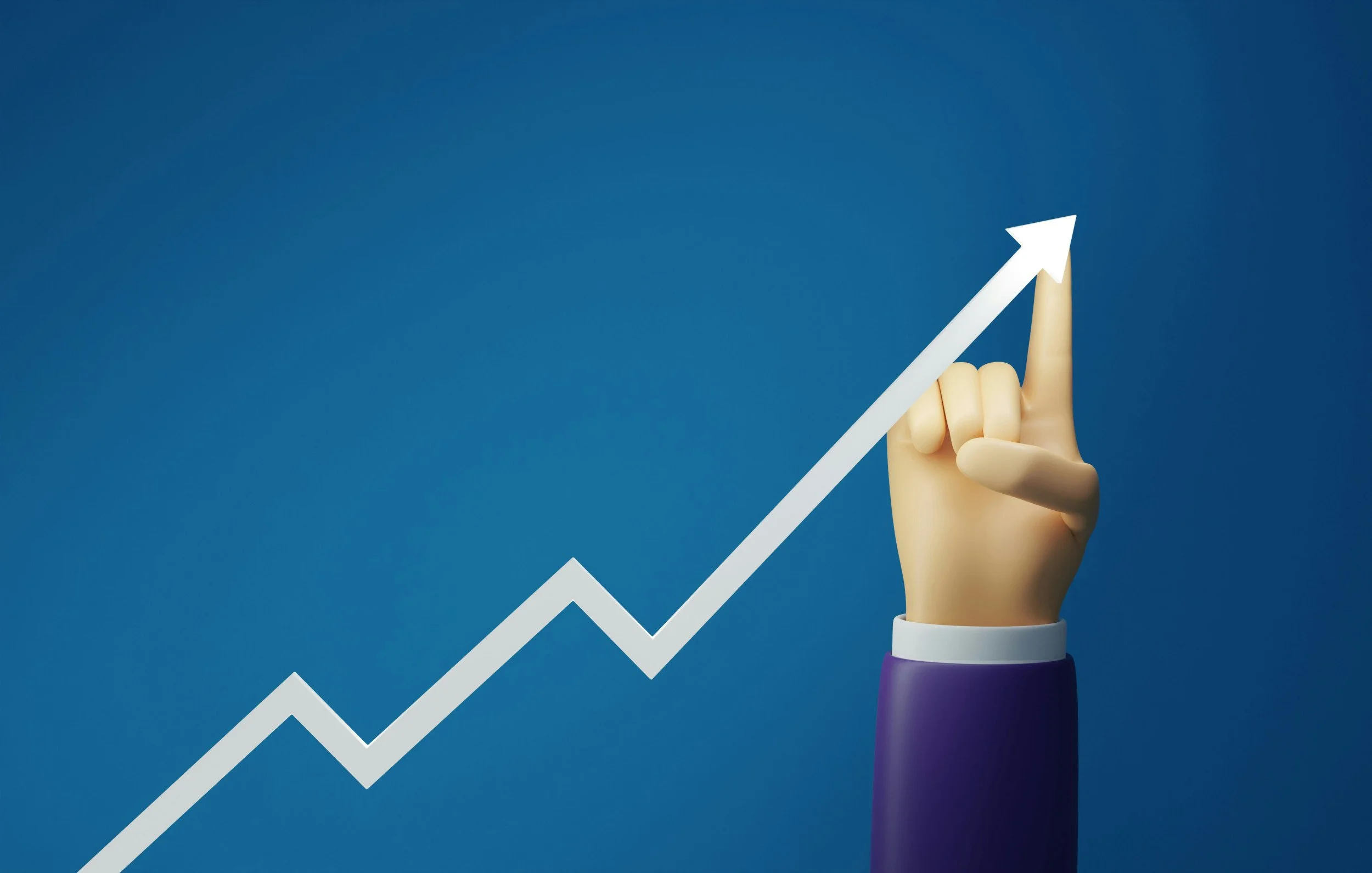 A finger pointed up and a bar chart going up - what is executive coaching