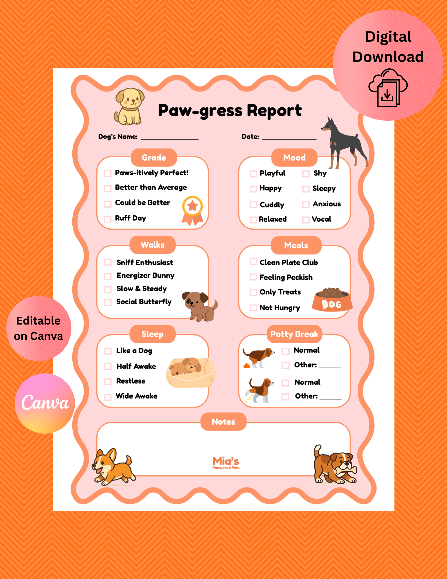 Dog Report Card Template