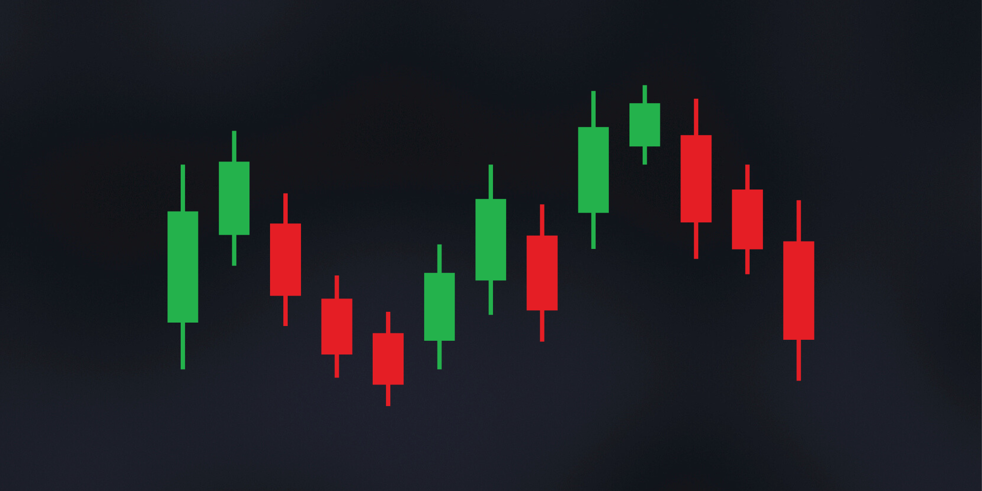 Cover image for a beginner's stock market course, featuring a black background with a candlestick chart showing green and red candles, and text that reads 'Beginner's Course: Understand the Stock Market'.