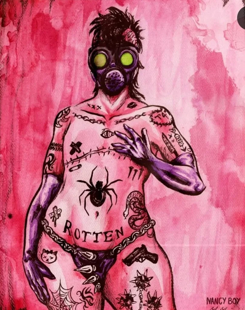Gas Mask Boy in Pink