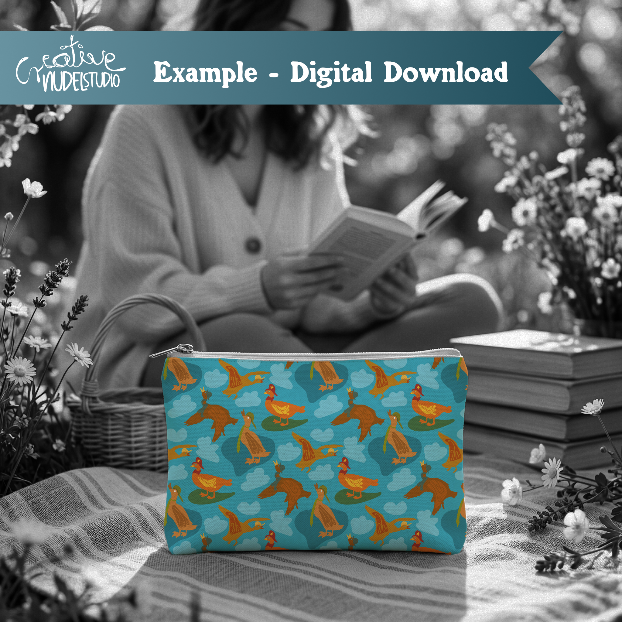 000006 - Picnic Zipper Pouch Ducks in Hats.png