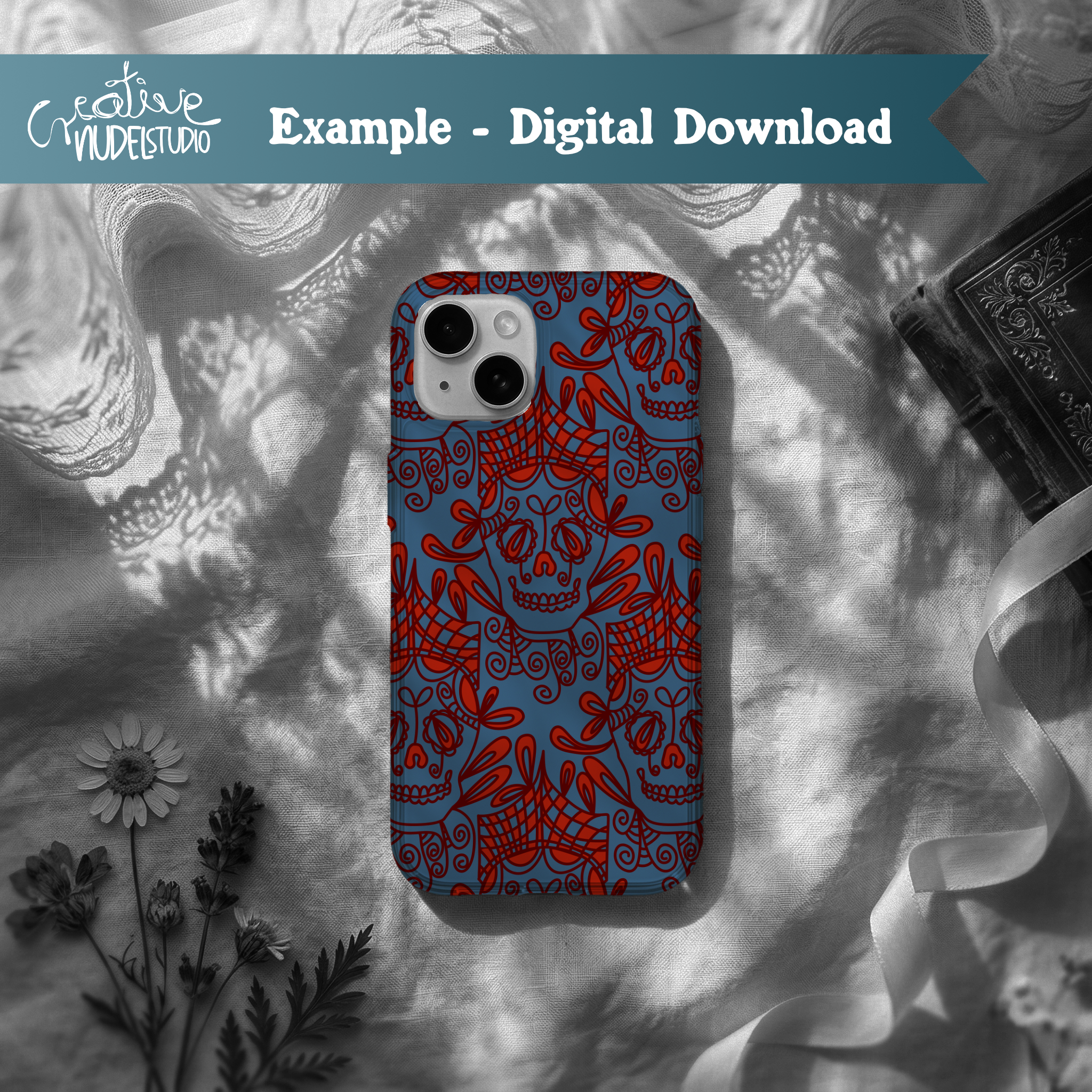 000018 - phone case 3 Botanical Skull.png