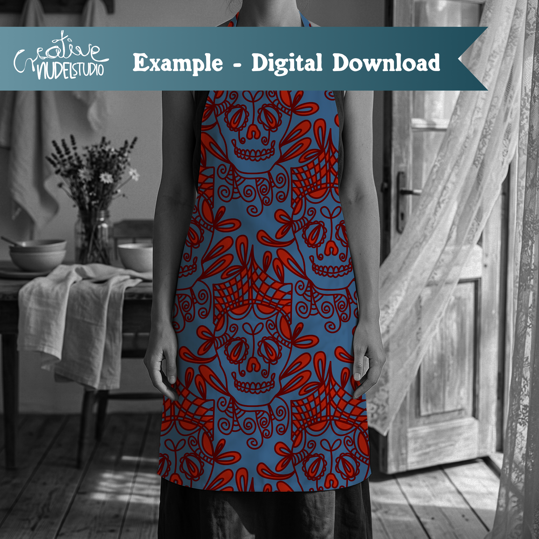 000016 - apron Botanical Skull.png