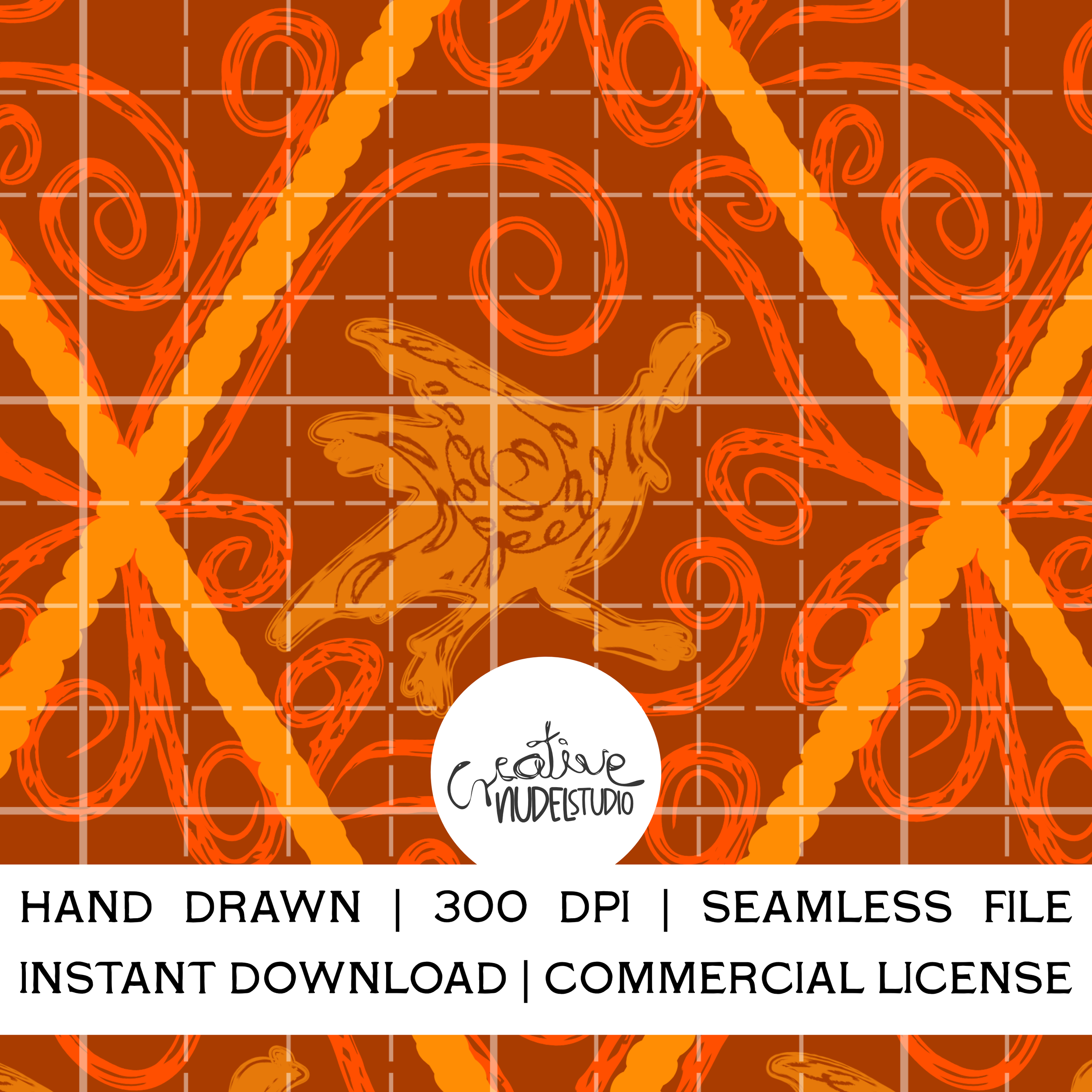 Orange Running turkey with Swirls Branded Large Scale.png