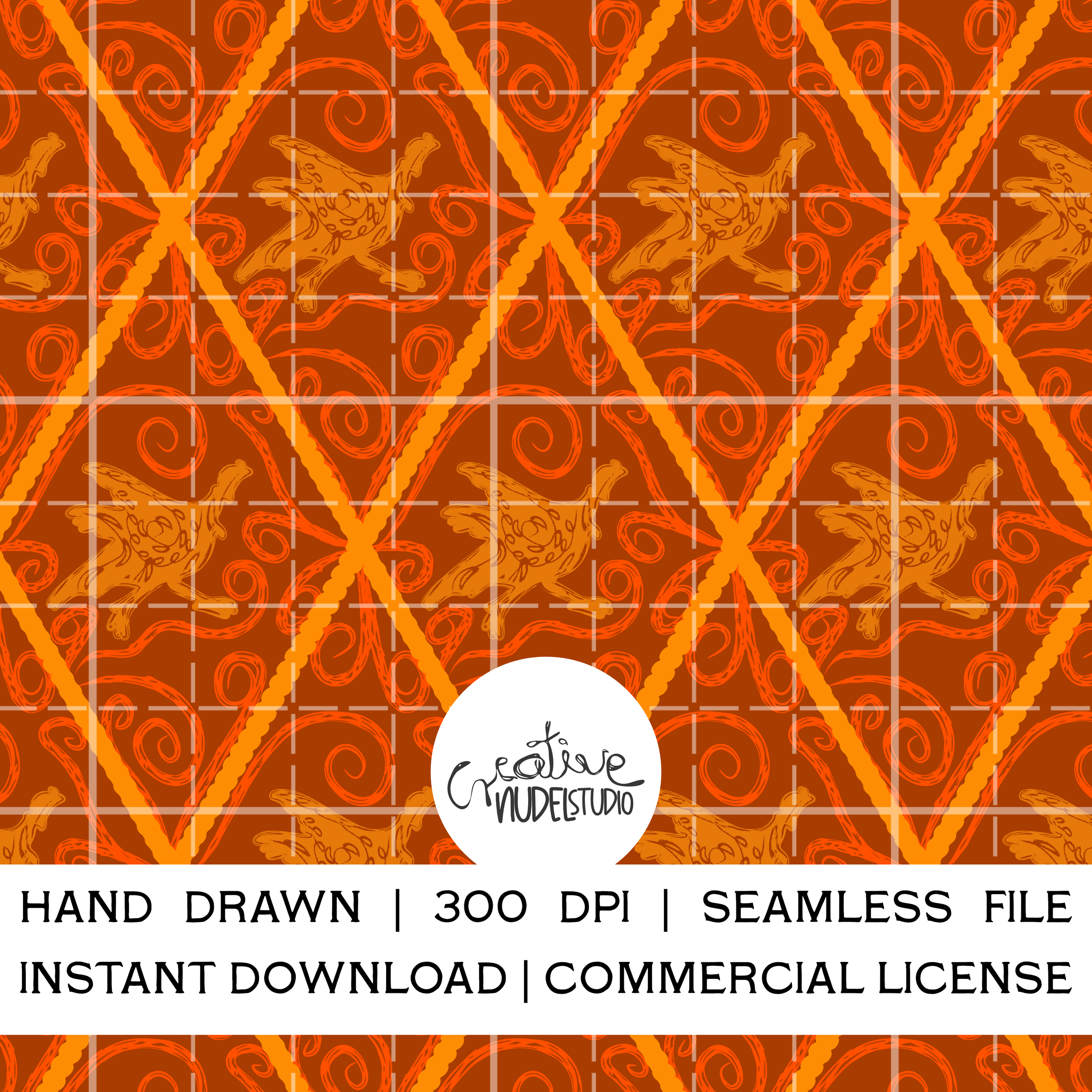 Orange Running Turkey with Swirls Branded Small Scale.png