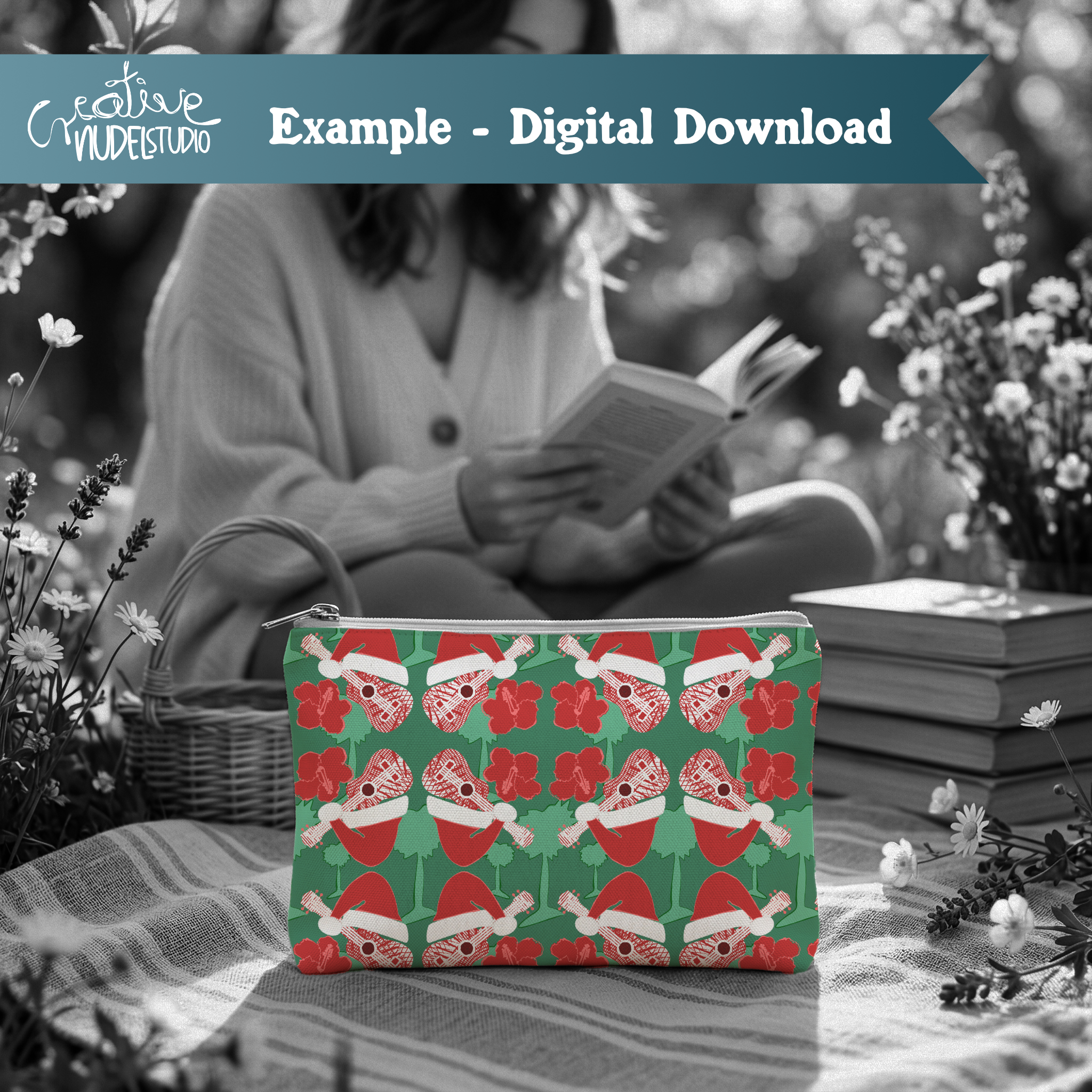 000006 - Picnic Zipper Pouch Hawaiian Ukulele Christmas.png