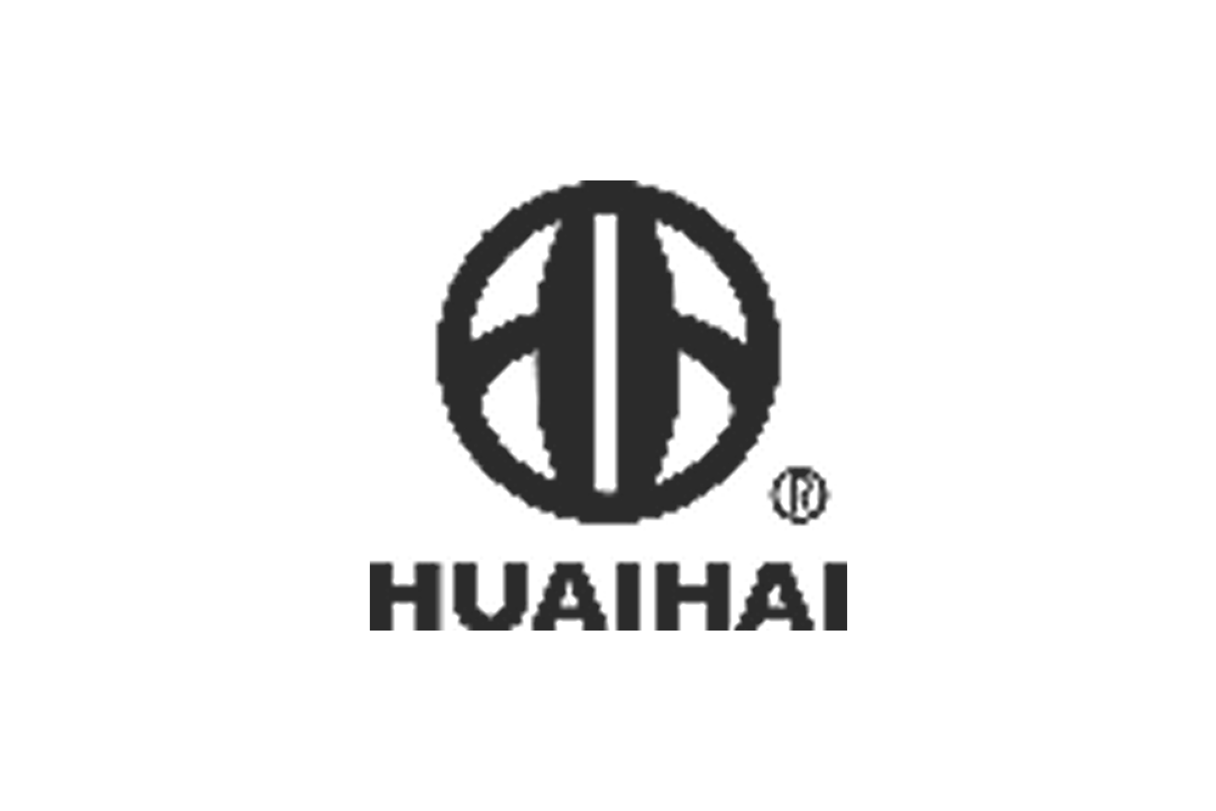 Logotipo en blanco y negro con un símbolo circular y la palabra 'HUAIHAI' debajo.
