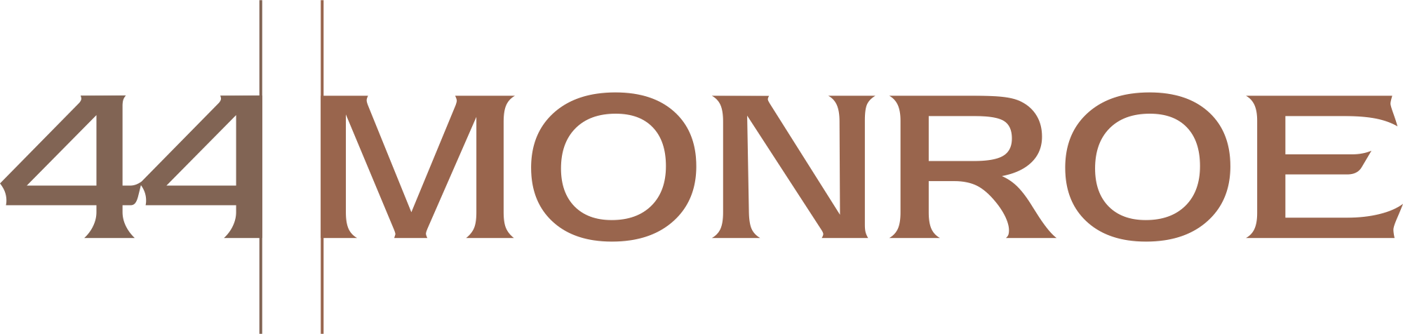 Number 44 with the words 'Monroe' written underneath in brown font.