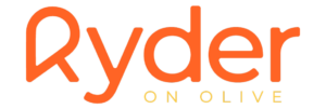 Ryder logo in orange and yellow text on a black background