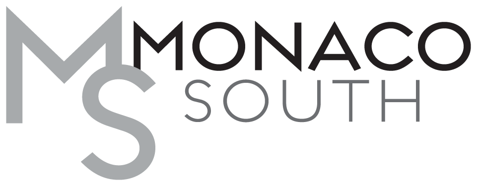 Monaco South logo with stylized letters MS and text Monaco South.