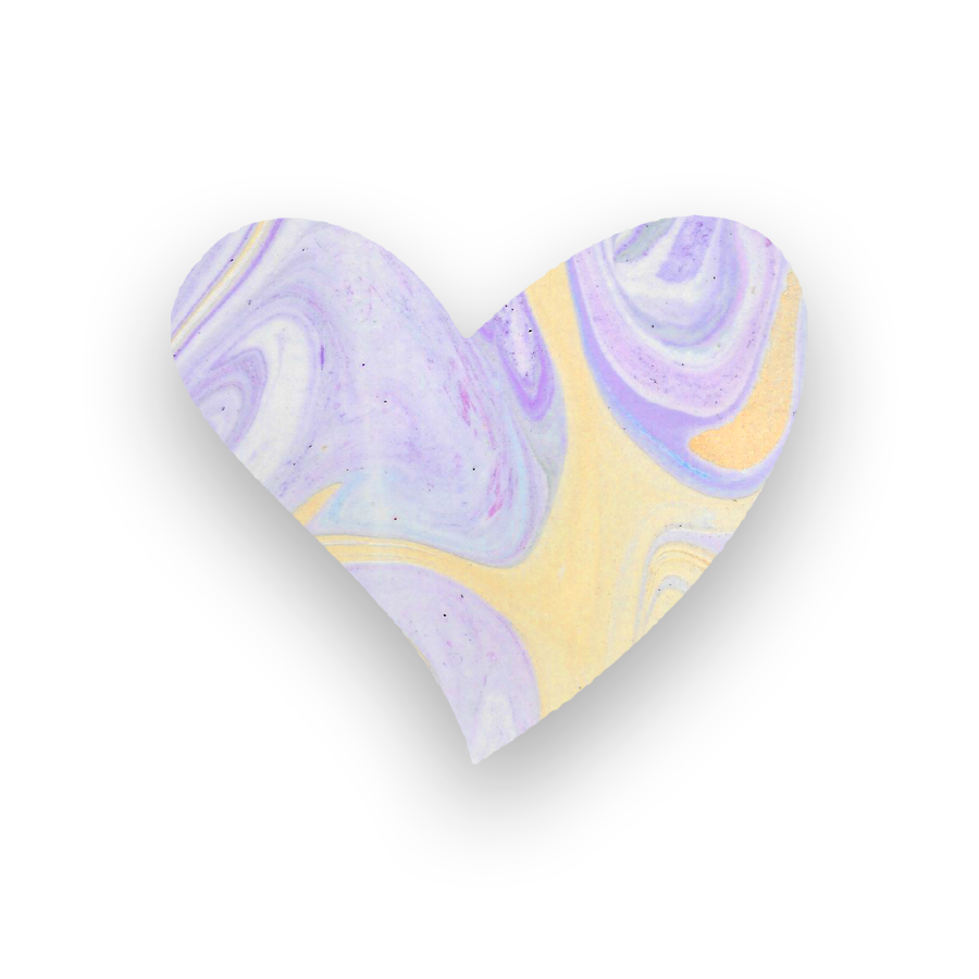 Pastel-colored marbled heart on black background