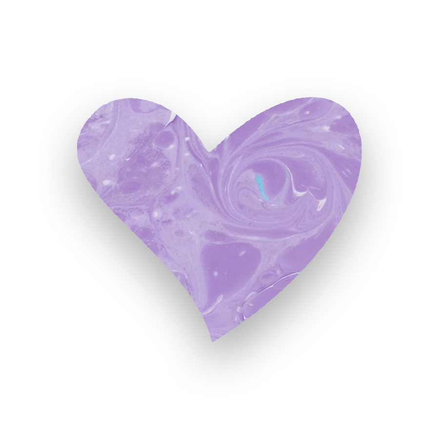 A purple marbled heart on a black background.