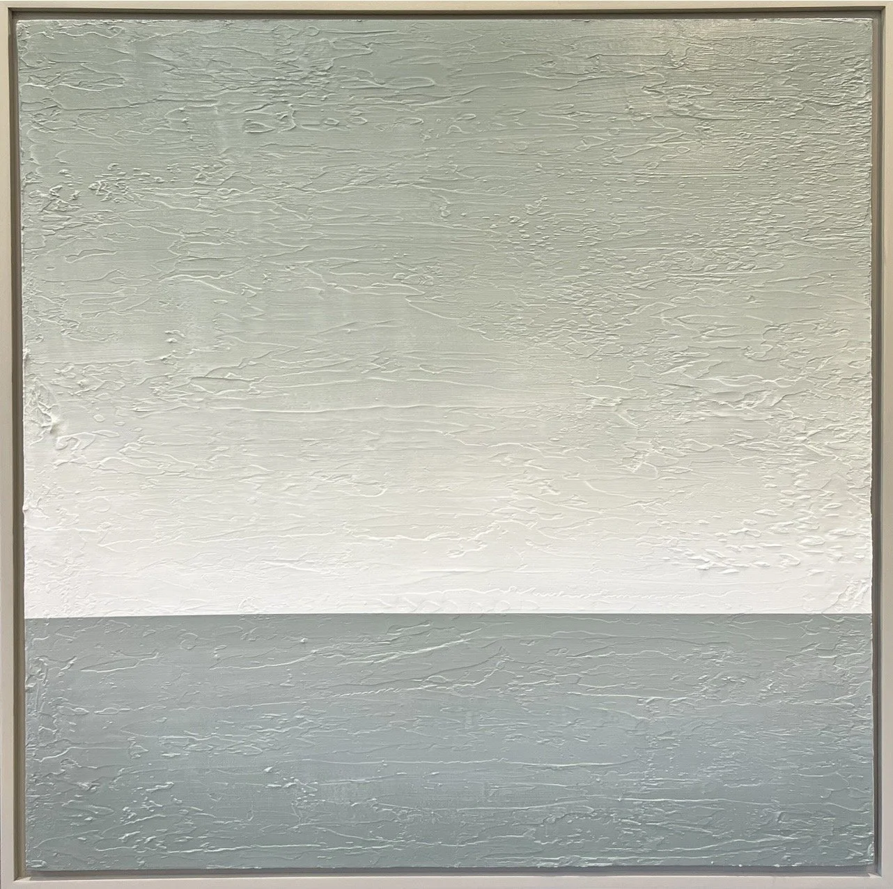  Fluid Exhale Acrylic mixed media on canvas in custom stained floater frame, 32”x32”, $1970  INQUIRE 